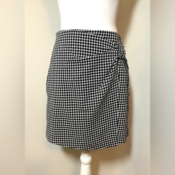 Skies Are Blue Black and White Ruched Mini Pencil Skirt Women Small - Picture 2 of 10